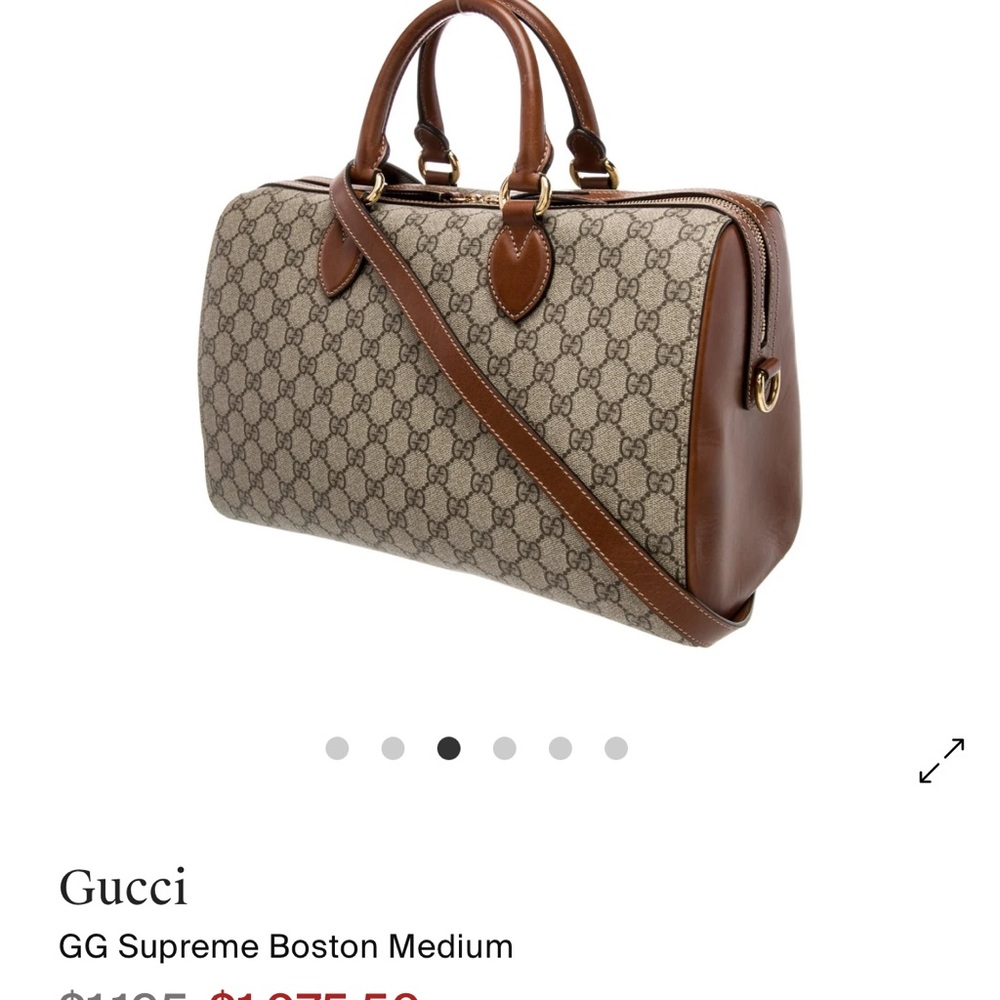 Gucci Beige and Brown GG Supreme Duffel Bag
